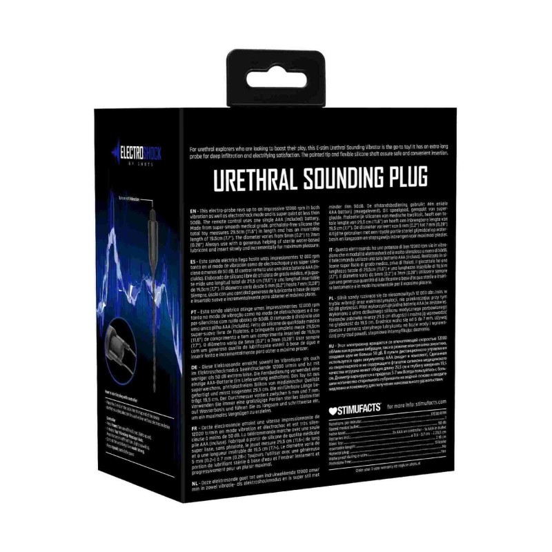 Elektrostymulator BDSM Vibrating Urethral Sounding - Black